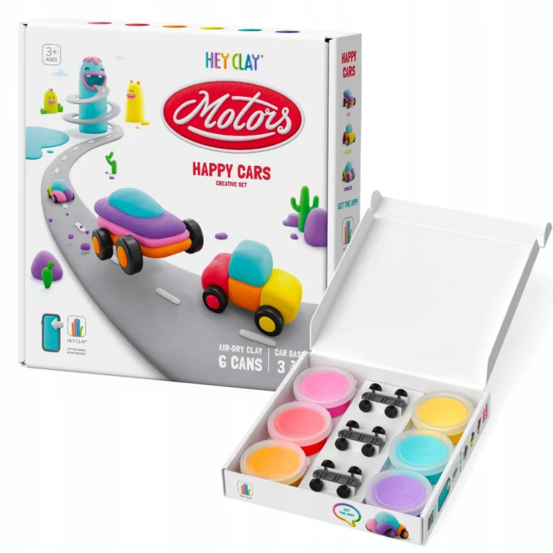 HEY CLAY Happy Cars modelovacia hmota – sada Autá