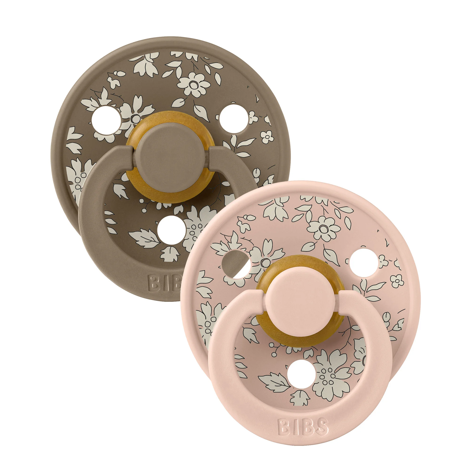 BIBS x LIBERTY Colour cumlíky z prírodného kaučuku 2ks veľkosť 1 - Blush/Dark Oak