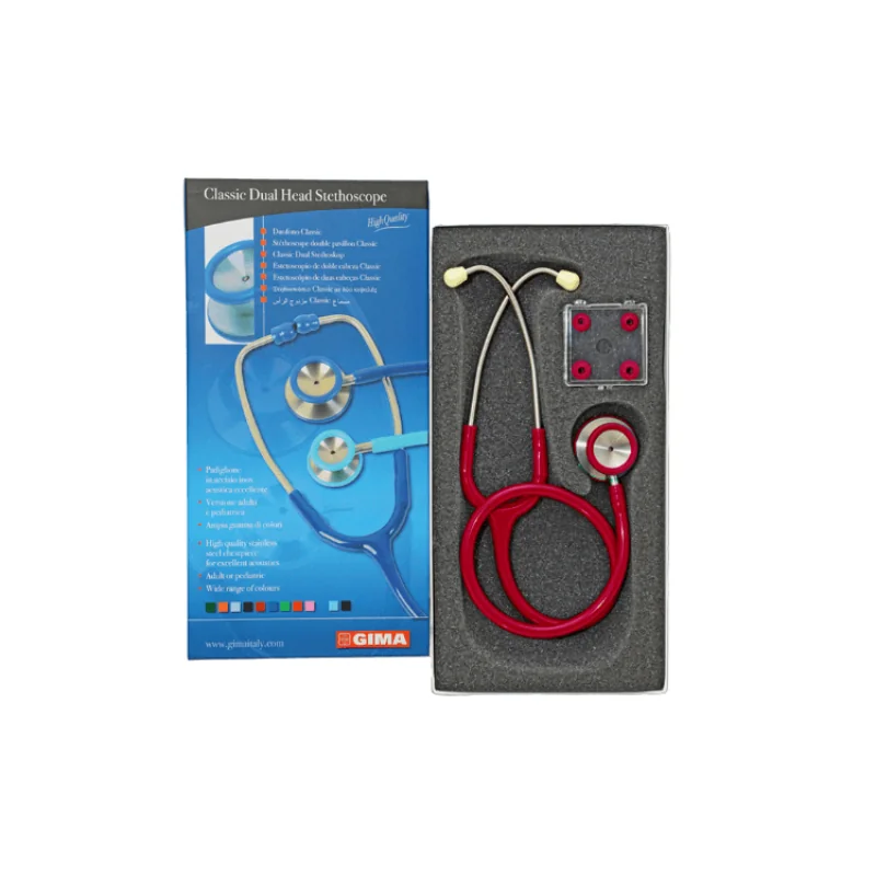 GIMA Classic dvojhlavový stetoskop pre internú medicínu, bordový