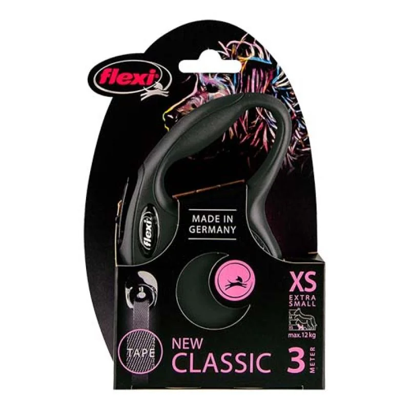 flexi New Classic popruh XS 3m do 12kg čierne