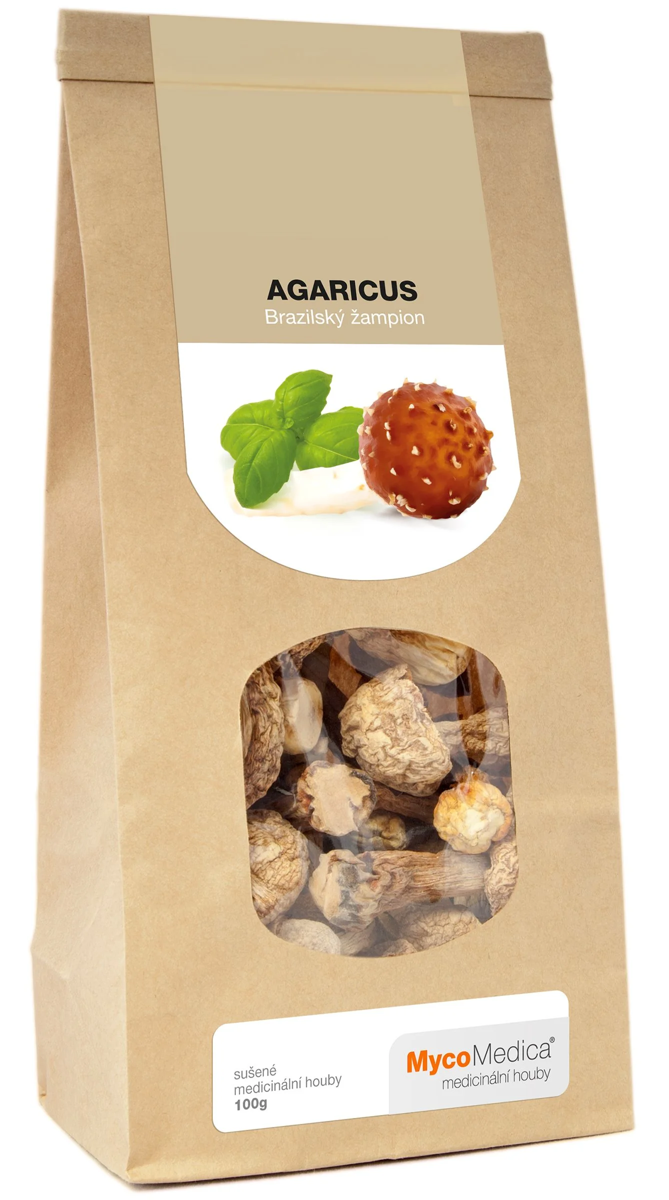 Mycomedica Agaricus Sušený 100g 1×100 g, výživový doplnok