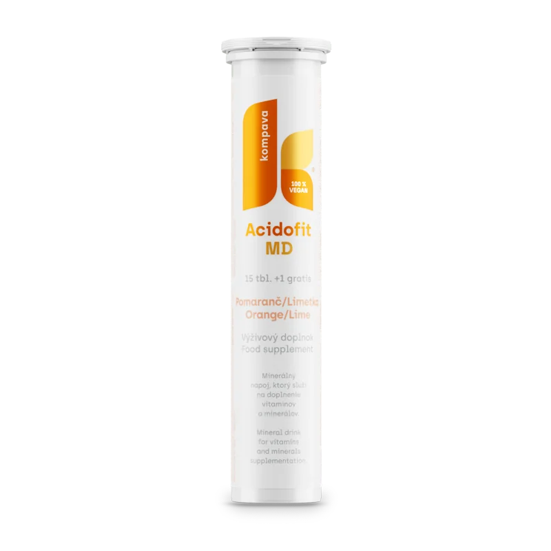 kompava ACIDOFIT MD POMARANČ+LIMETKA 1×16 tbl, minerálny nápoj - pomaranč a limetka
