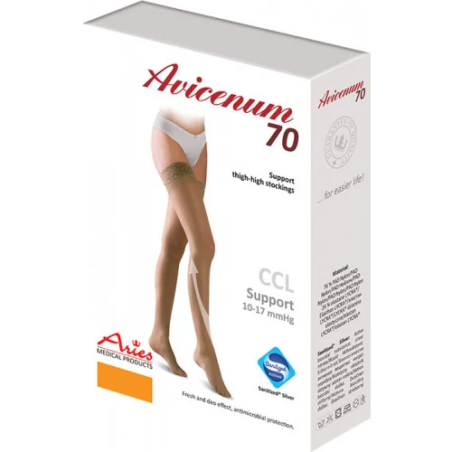Kompresné stehenné pančuchy Avicenum 70, XL, čierne