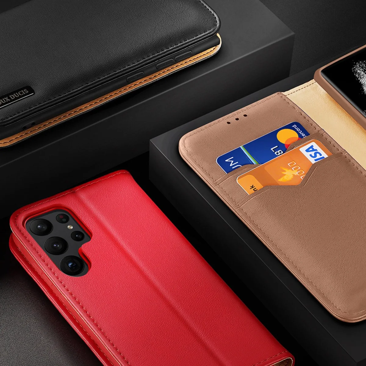 Dux Ducis Hivo kožené puzdro pre Samsung Galaxy S23 Plus - Hnedá