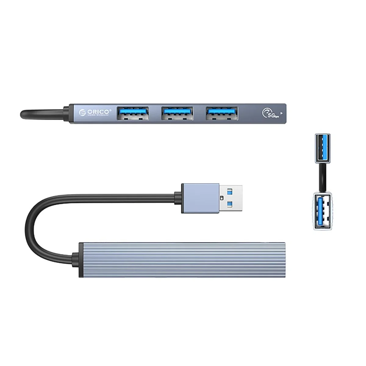 Orico AH-13 HUB adaptér USB - USB 3.0 / 3x USB 2.0, šedý