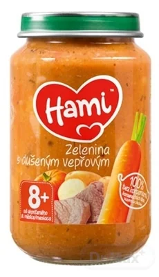 Hami príkrm Zelenina s duseným bravčovým 1×200 g, od ukončeného 8. mesiaca