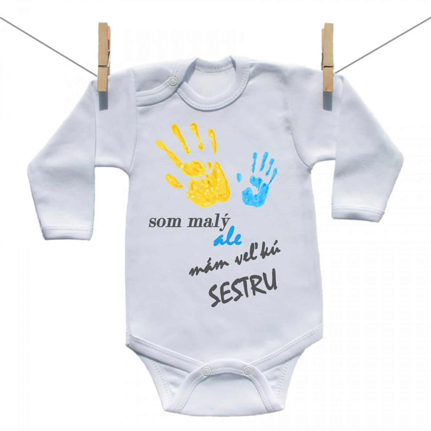 Boodyy Body s dlhým rukávom Som malý ale mám veľkú sestru Veľkosť: 62