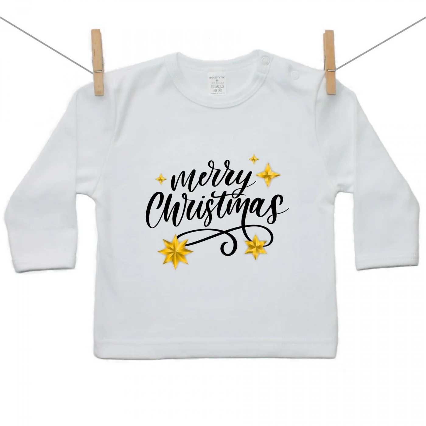 Boodyy Tričko s dlhým rukávom Merry Christmas Veľkosť: 104