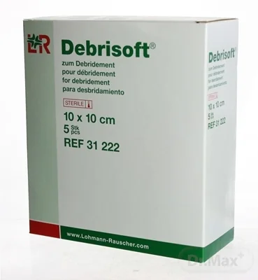 Debrisoft debridement rany (čistenie rany od nekrot. tkaniva), 10x10 cm, 1x5 ks