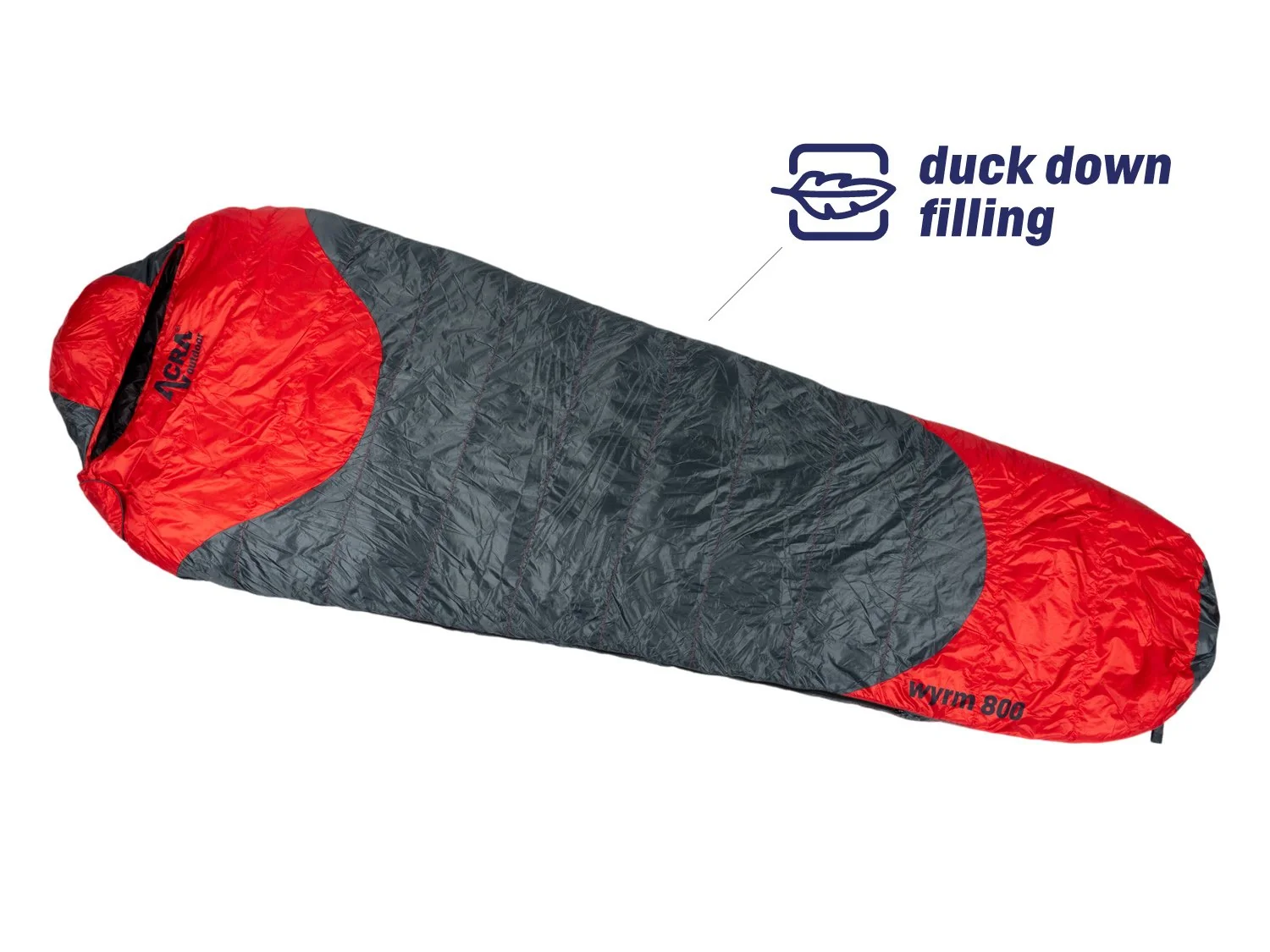 Spacák Acra Wyrm 800 - 225 cm, kačacie perie 05-SPM21