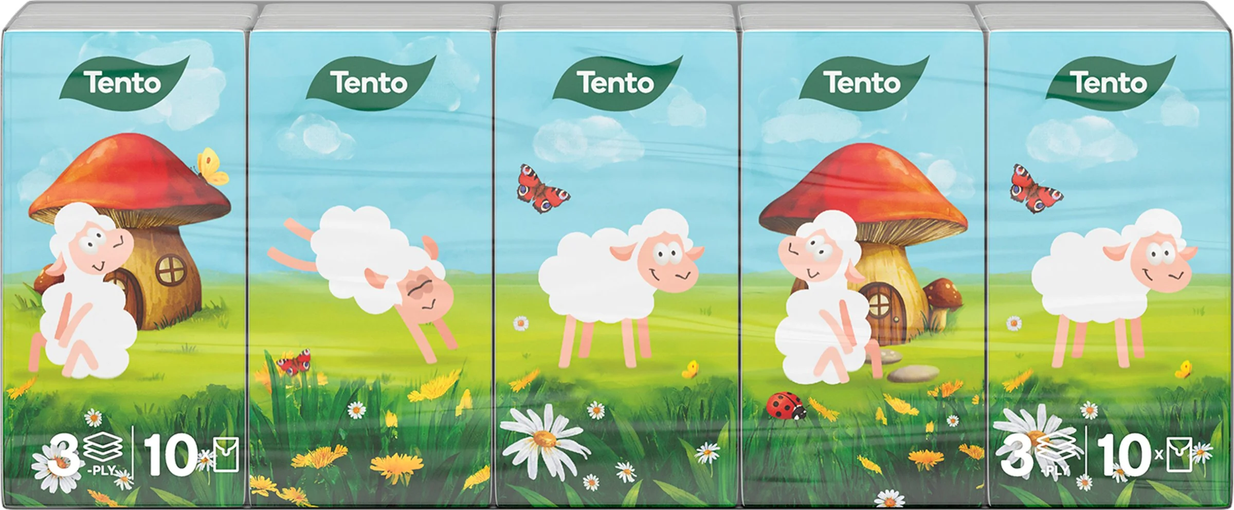 Tento Natural Softness hygienické vreckovky 10×10 ks, hygienické vreckovky