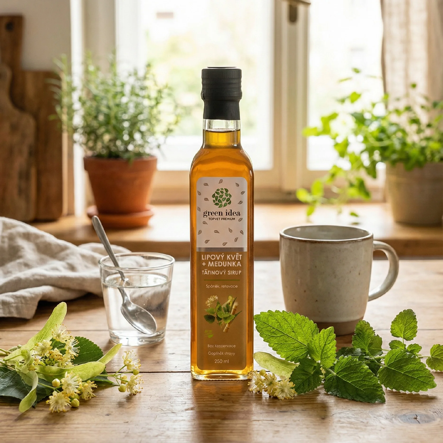 Lipový kvet + medovka sirup – trstinový 250 ml - Green idea