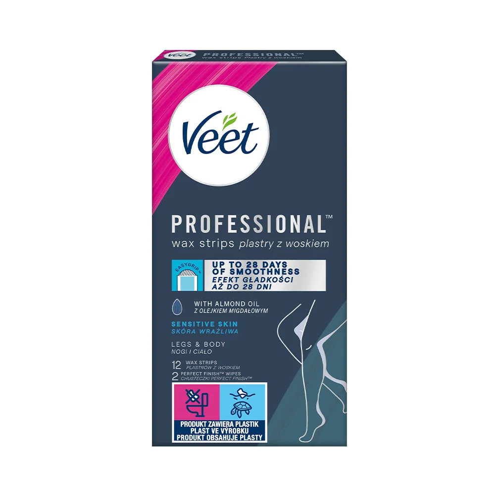 Veet Voskové pásiky na citlivú pokožku Professional Sensitive Skin 12 ks