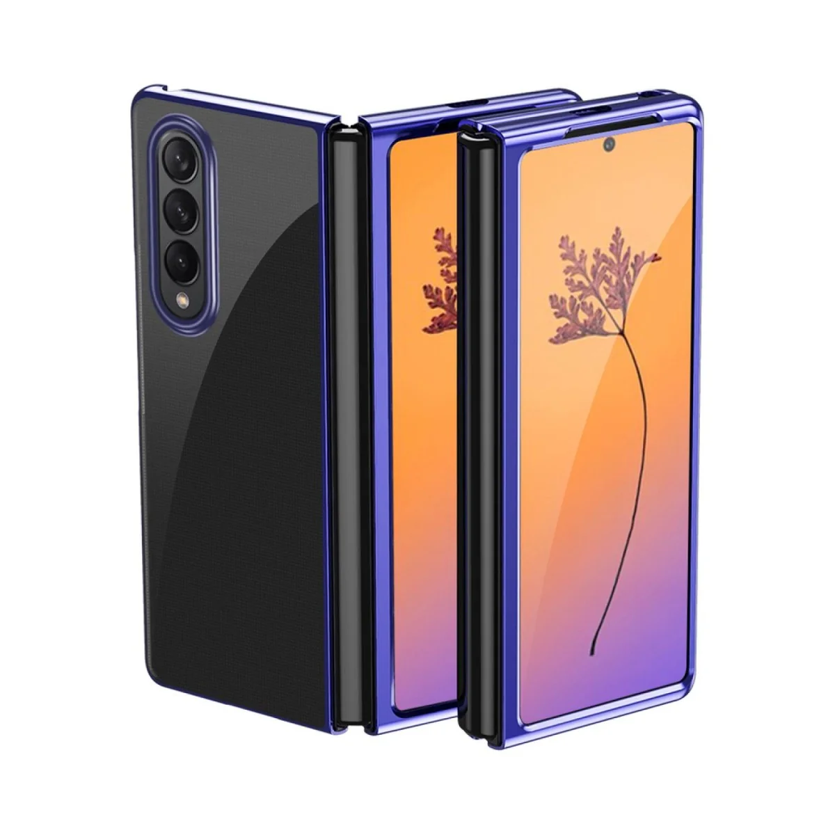 Priehľadné puzdro pre Samsung Galaxy Z Fold 4 Modrá