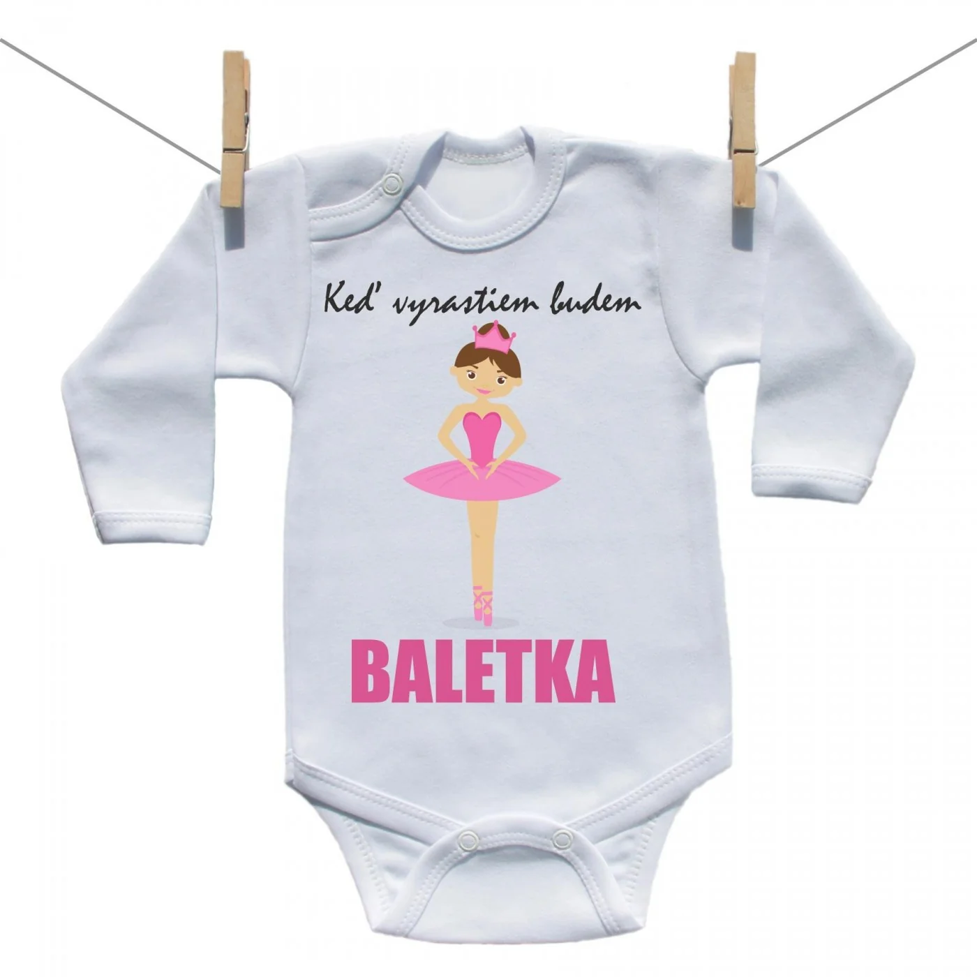 Boodyy Body s dlhým rukávom Keď vyrastiem budem baletka Veľkosť: 56