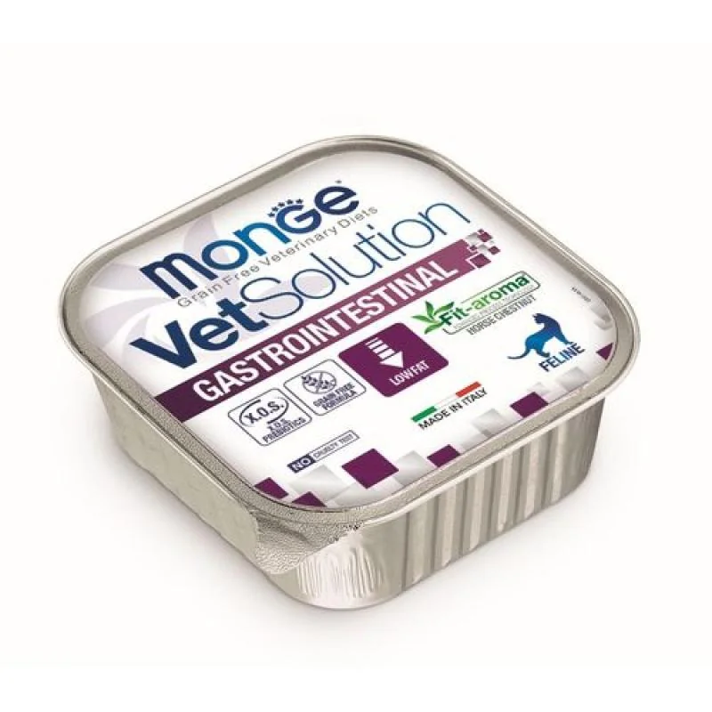 MONGE VetSolution Cat Gastrointestinal 100g paštéta pre mačky na zníženie akútnych porúch črevného vstrebávania