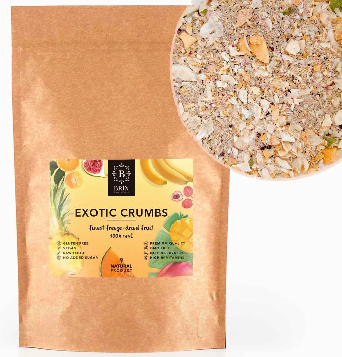 BRIX MRAZOM SUSENE OVOCIE-DRVENE TROPICKE MIX 250G 1×250 g, mrazom sušené ovocie
