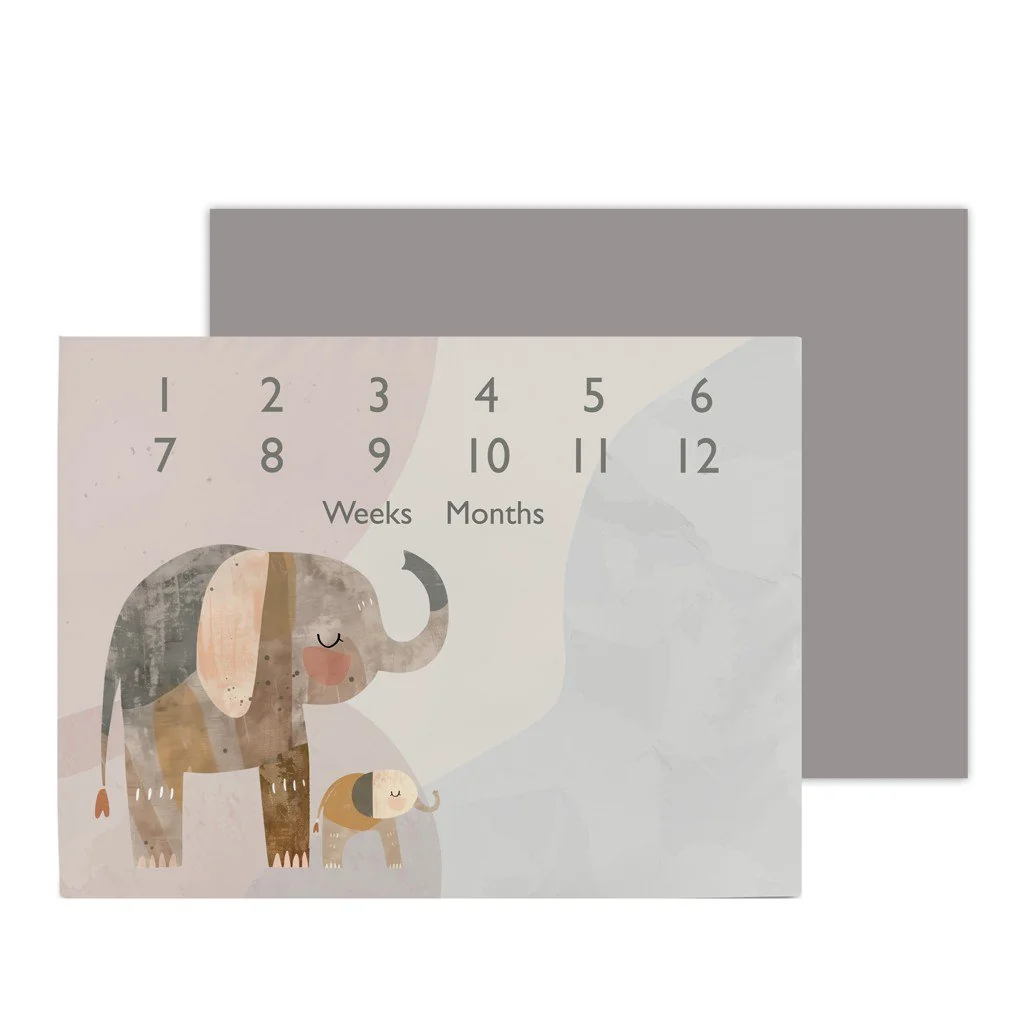 Podložka míľniková na fotenie (92x72) Basic Elephant Family