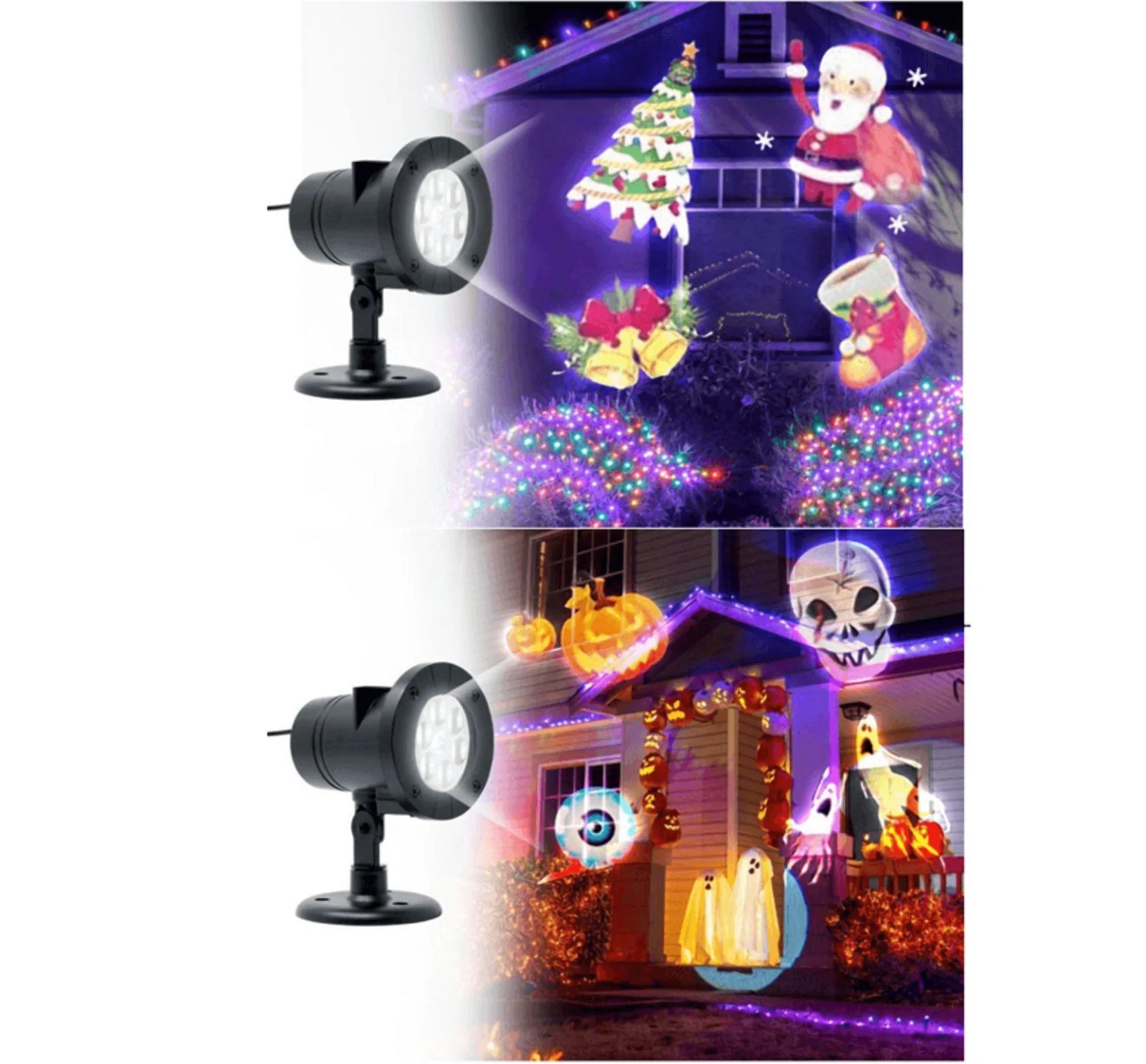 LED Projektor Halloween + Vianoce symboly 12 animácií