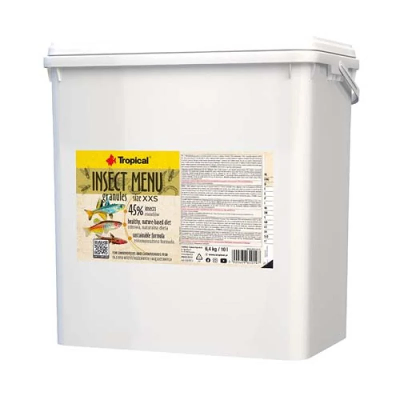 TROPICAL Insect Menu Granules Size XXS 10L/6,4kg krmivo pre ryby s vysokým obsahom hmyzu