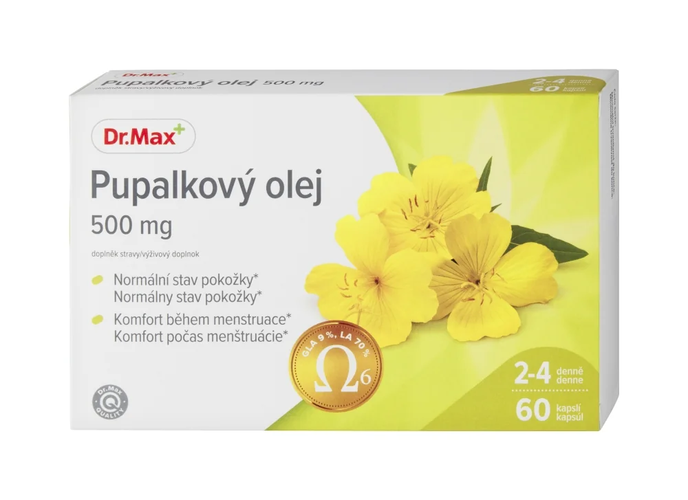 Dr. Max Pupalkový olej 500 mg 1×60 cps, výživový doplnok
