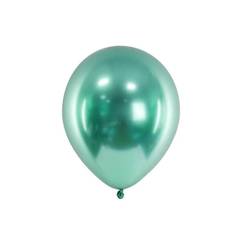 PARTYDECO Saténové balóny zelené 30 cm, 50 ks