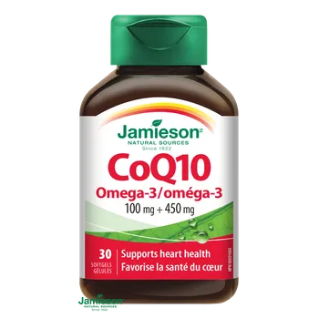 JAMIESON Koenzým Q10 s Omega-3 30cps. 1×30 cps, výživový doplnok