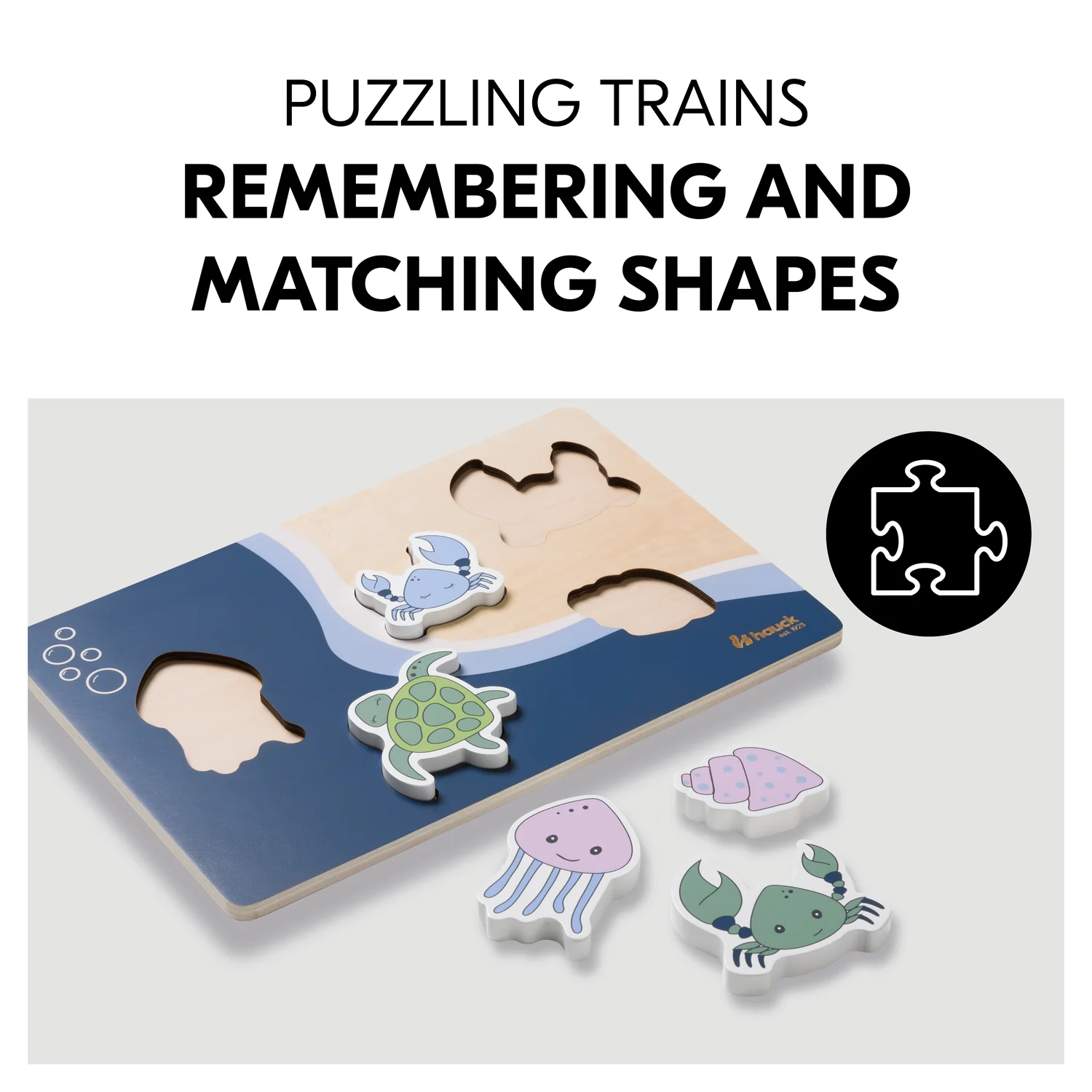 Hauck Puzzle N Fit Sea drevené vkladacie puzzle