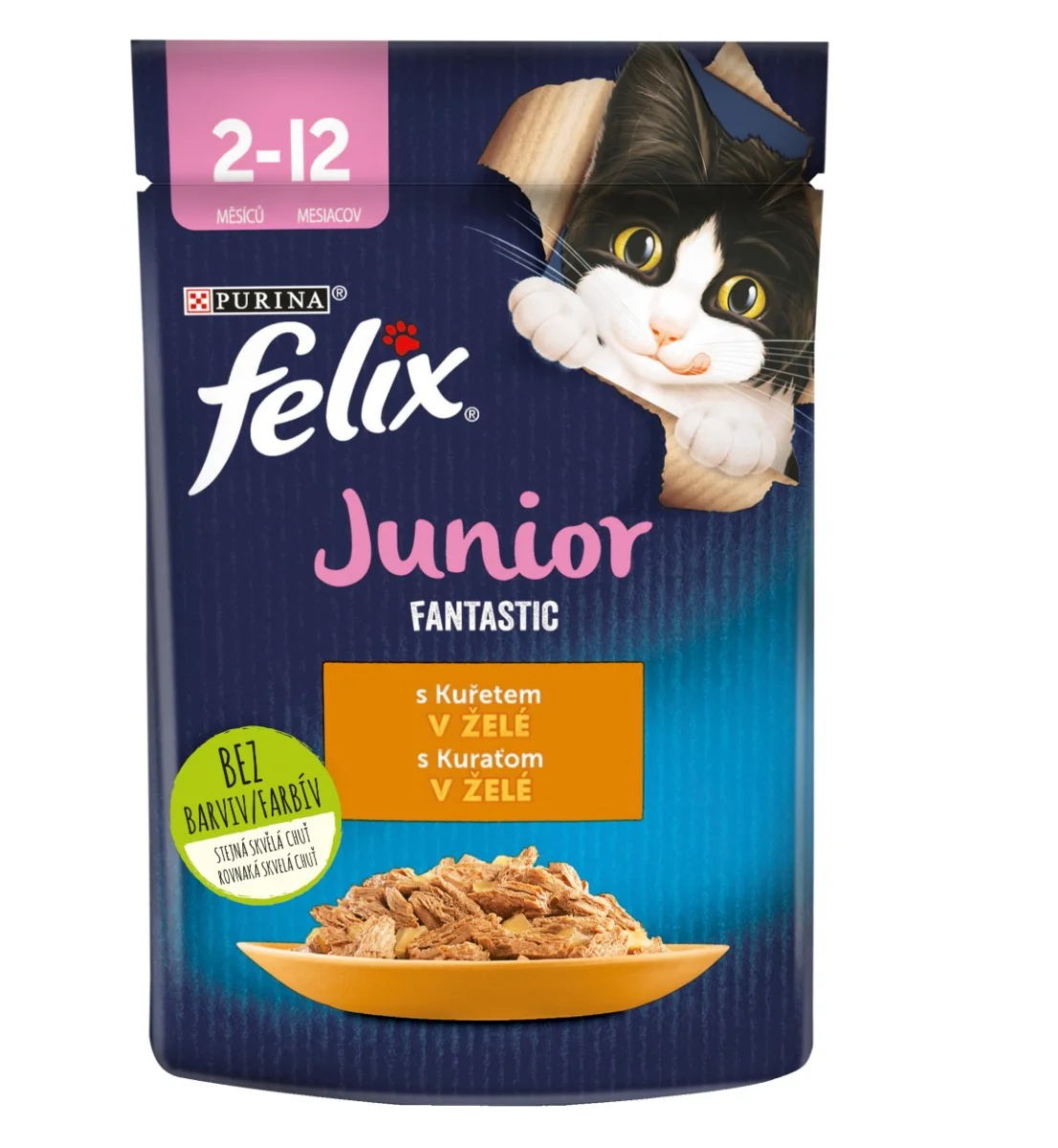 Felix Fantastic Junior kapsička pre mačiatka kura v želé 85 g 1×85g, kuracia kapsička