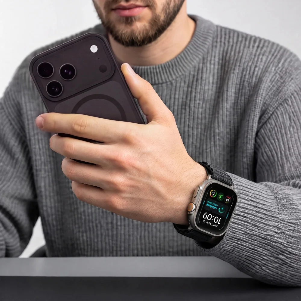Tech-Protect Nylon Pro remienok na Apple Watch 44/45/46/49mm, black