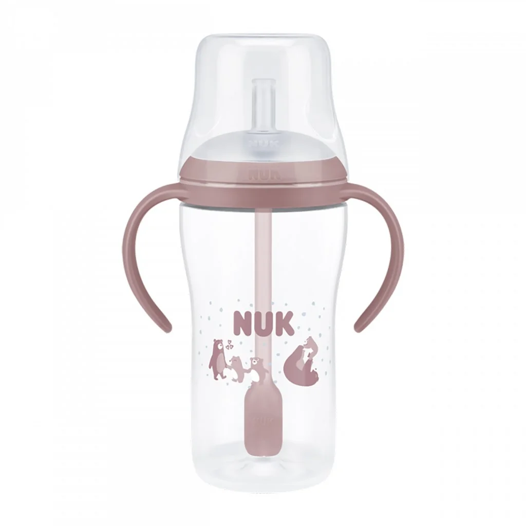 Kojenecká fľaša NUK Perfect Match na učenie so slamkou BEAR 260 ml