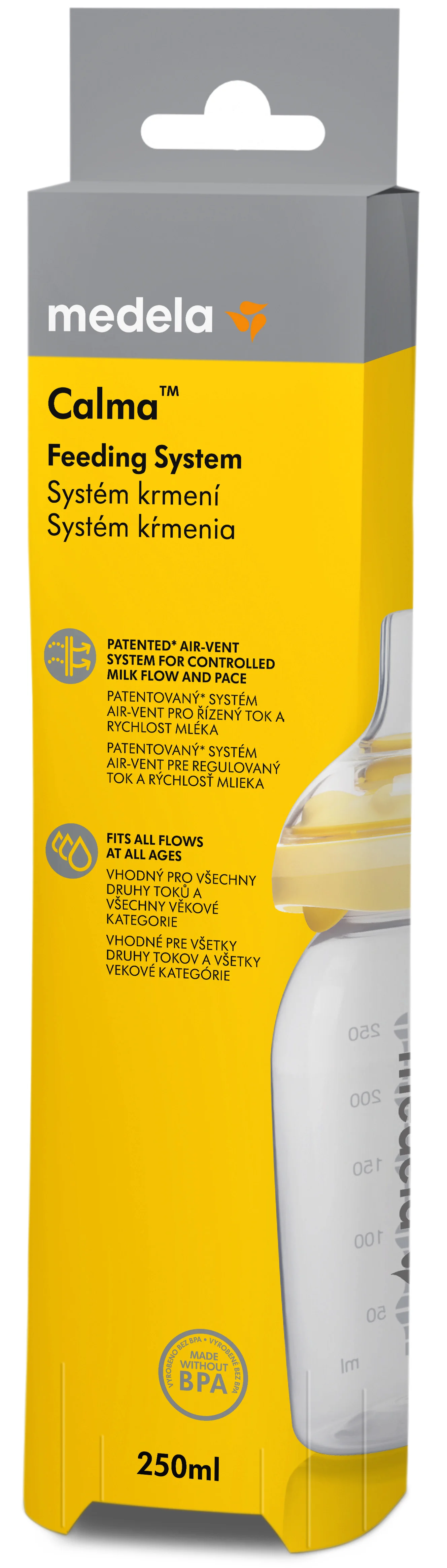Medela fľaša pre dojčené deti Calma™ 250 ml 1×1 ks, dojčenská fľaša