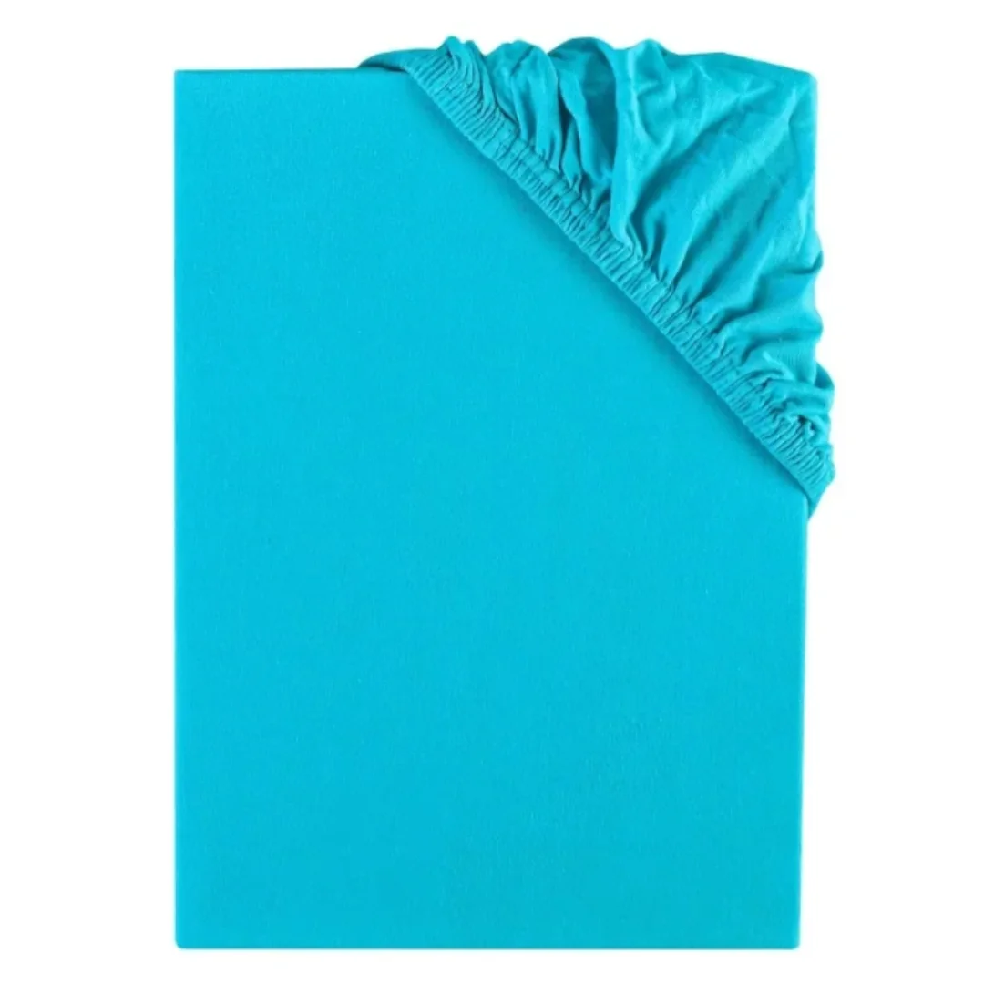 EMI Plachta posteľná tyrkysová jersey 90 (100)x200 cm 1×1 ks, plachta na posteĽ