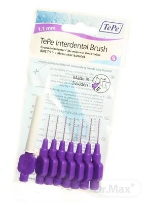 TePe Original medzizubné kefky z bioplastov 1,1 mm, fialové, 8 ks 1×8 ks, medzizubné kefky