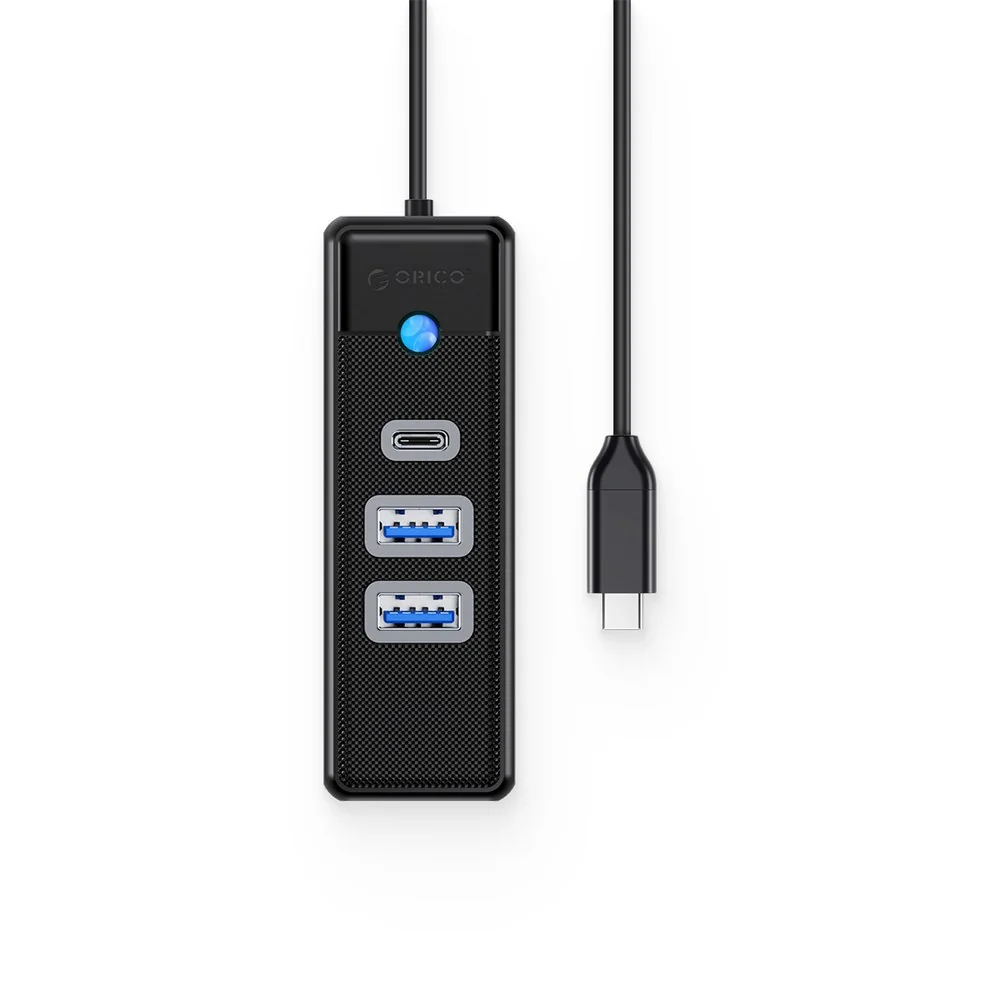 Orico PWC2U-C3 HUB adaptér USB-C - 2x USB 3.0 / USB-C 0.5m, čierny