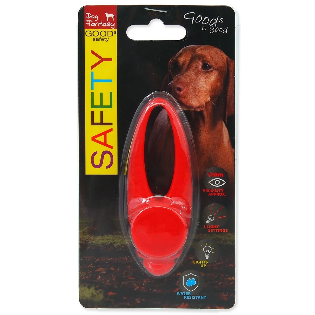 Prívesok Dog Fantasy LED silikón červený 8cm
