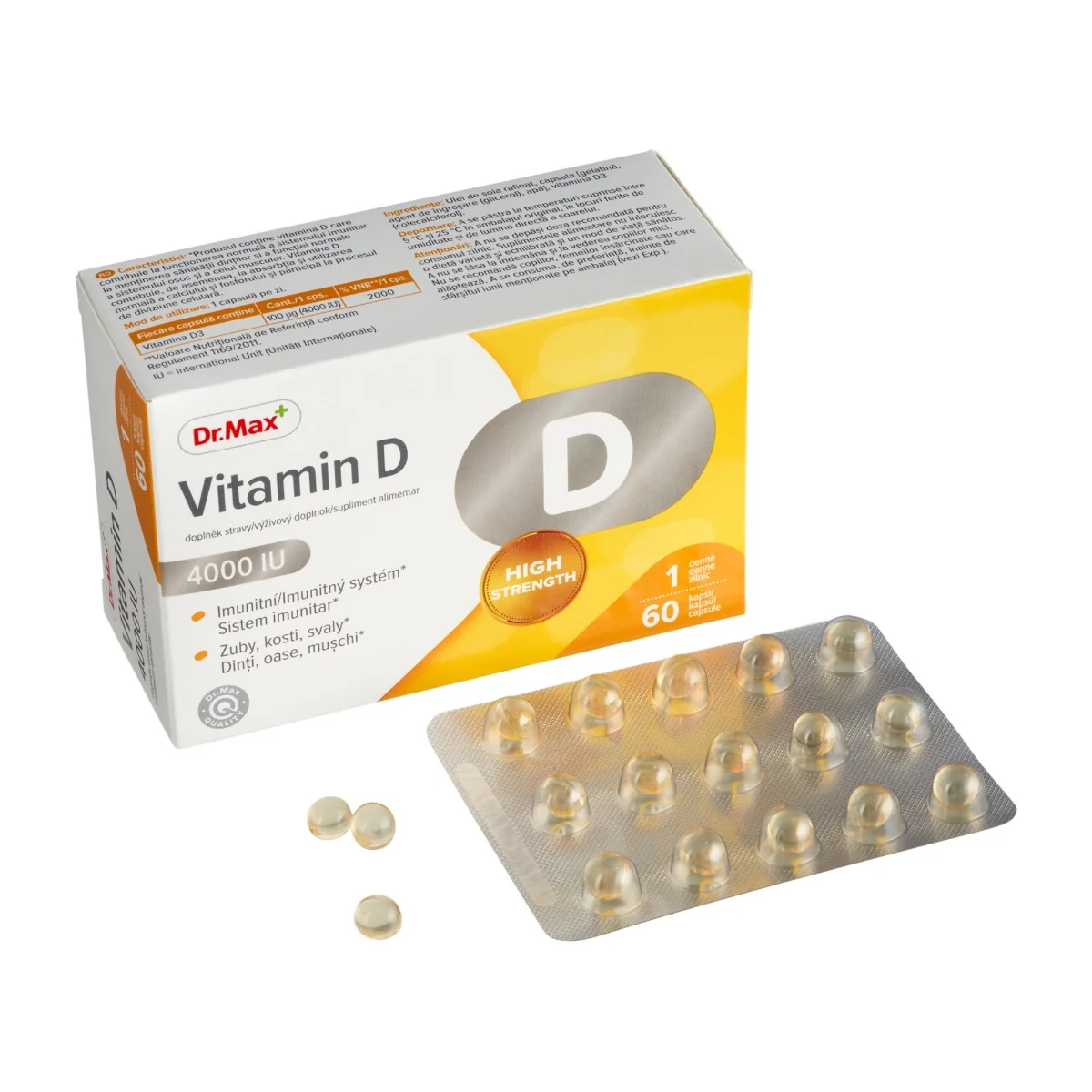 Dr. Max Vitamín D 4000 IU 1×60 cps, vitamín D