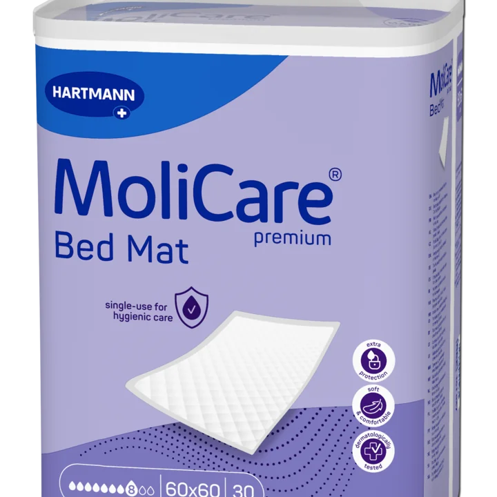 MoliCare premium Bed Mat 8 kv, jednorazové podložky pod pacientov, fialové balenie, 60 x 60 cm, savosť 1040 ml 30 ks