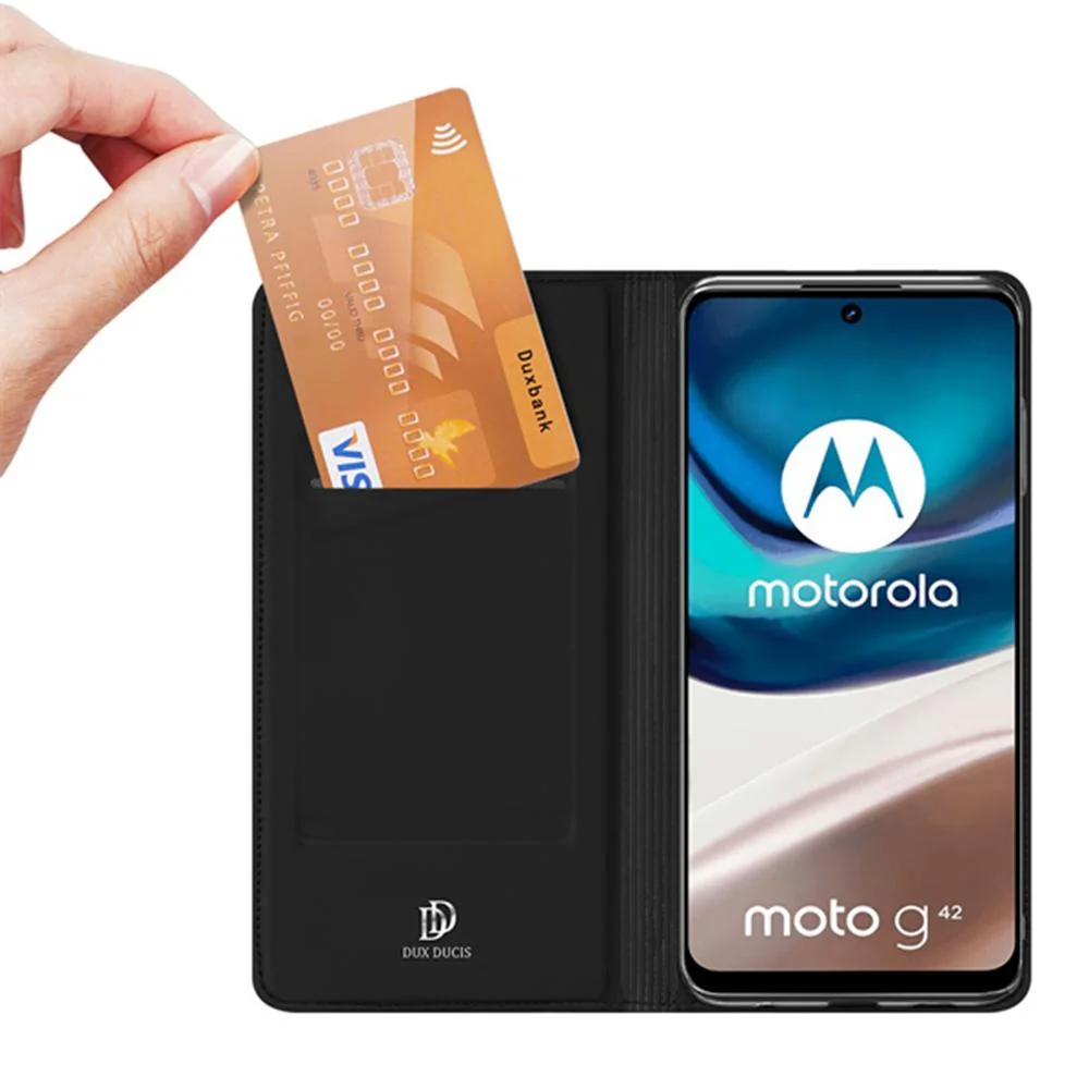 Knižkové puzdro pre Motorola Moto G42 - Čierna Elegantná ochrana