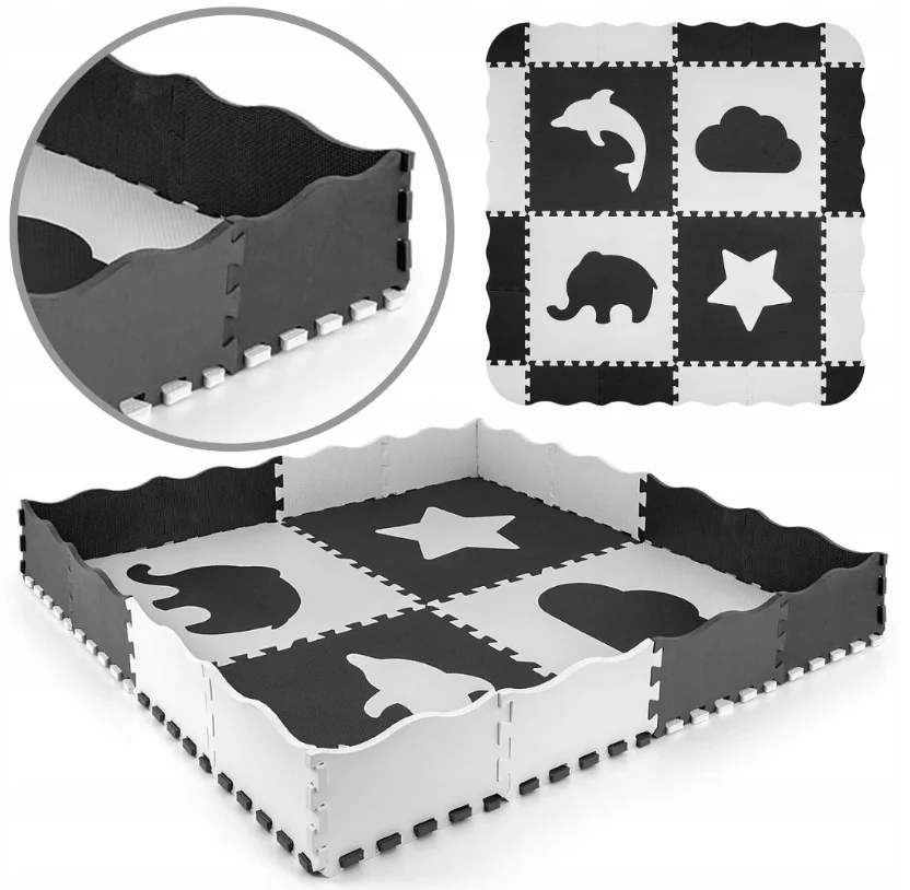 Penové puzzle podložka ohrádka Milly Mally Jolly 2x2 Grey ,