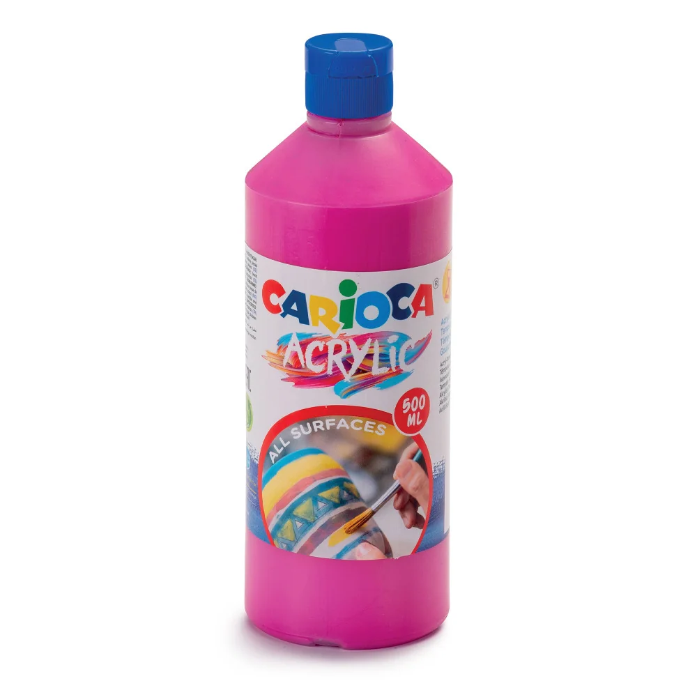 Akrylová farba prémiovej kvality Carioca 500ml červená-CARIOCA