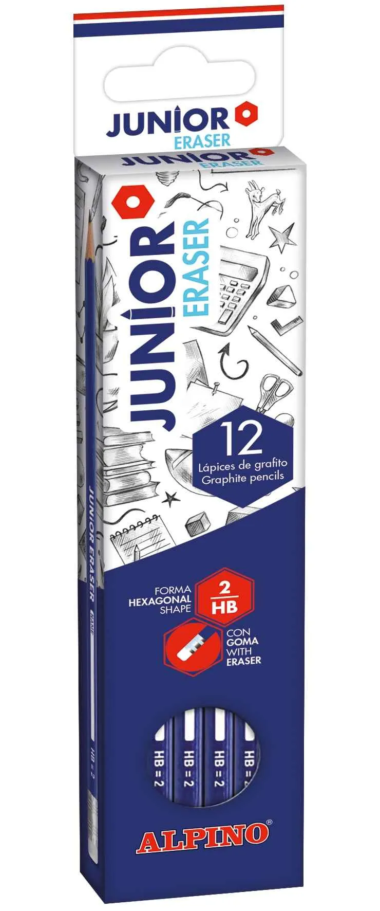ALPINO 12 ceruziek Junior HB s personalizáciou a gumou 1×1 set, ceruzky