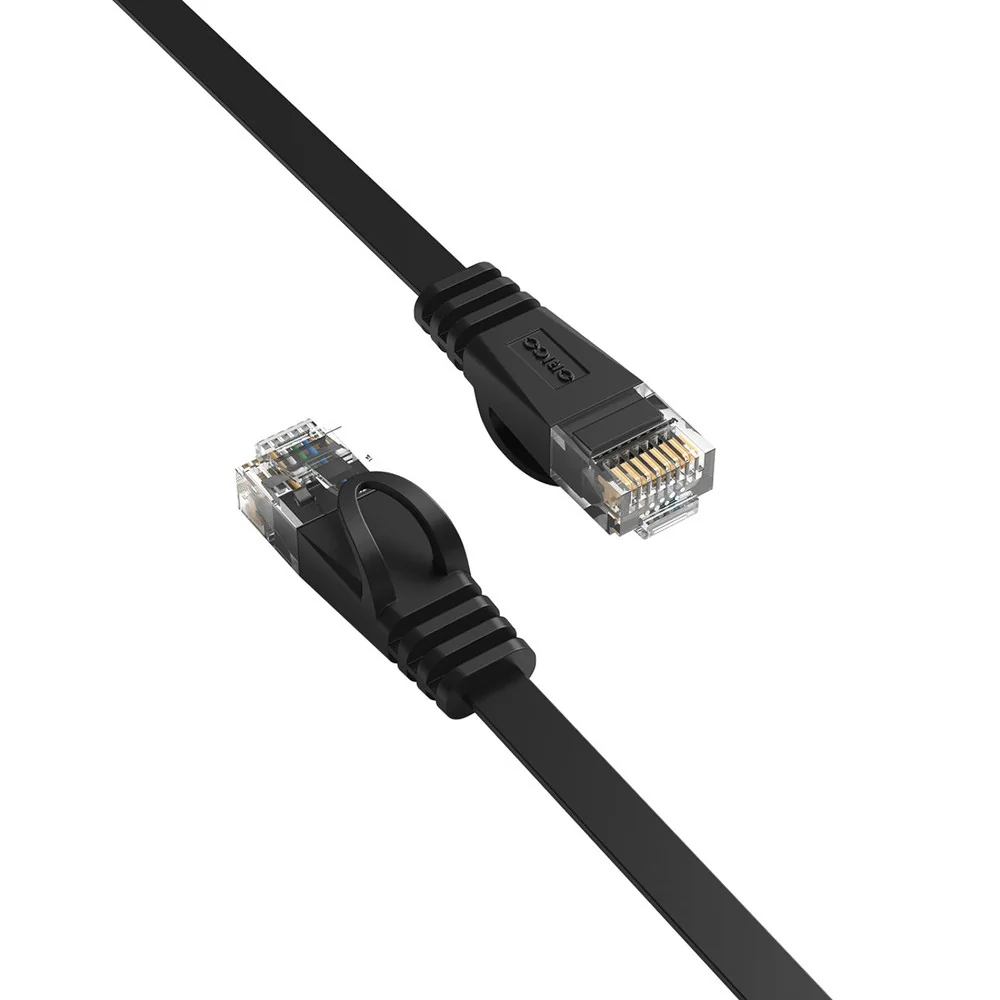 Orico PUG-C7 flat sieťový kábel LAN CAT7 RJ45 20m, čierny