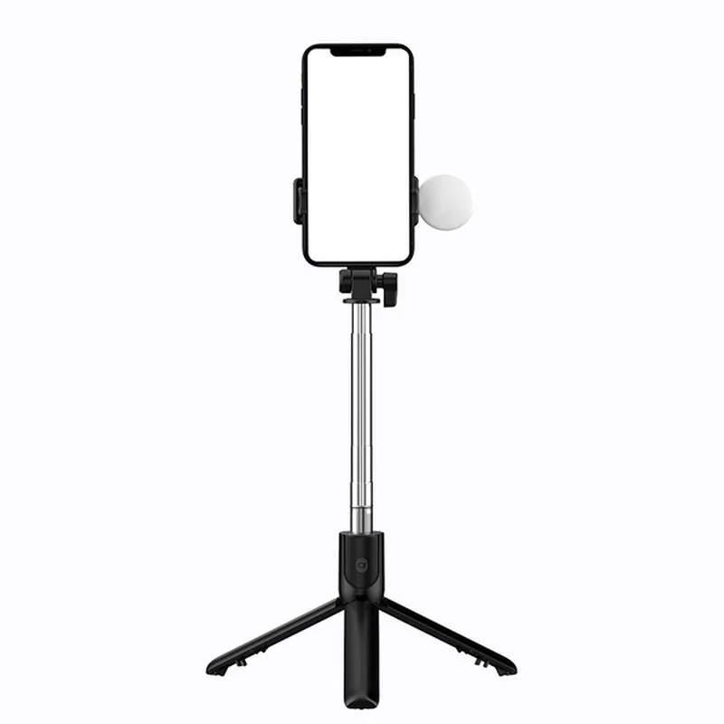 MG Telescopic Bluetooth selfie tyč s LED svetlom 1m, čierna