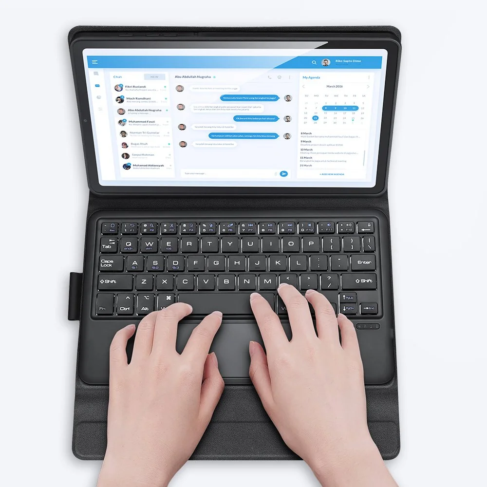 Dux Ducis Wireless Keyboard puzdro s klávesnicou na Samsung Galaxy Tab S6 Lite, čierne S6 Lite, čierne