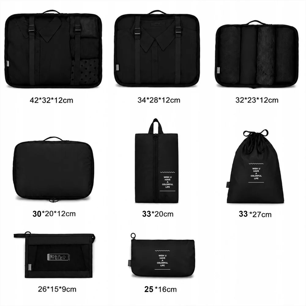 Livefy Travel Nest cestovný set organizérov 8ks, čierne