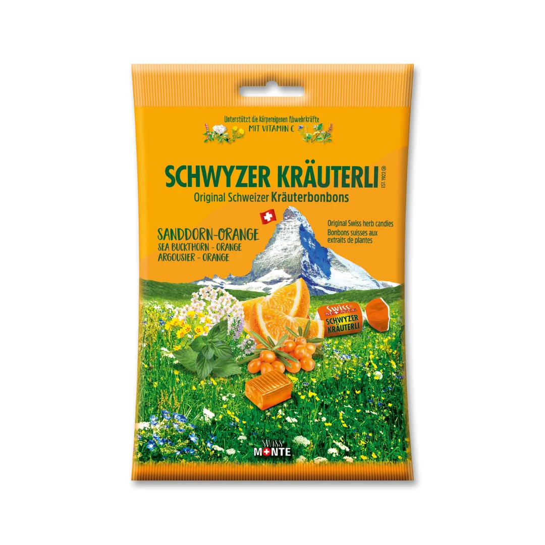 DOMACO Bylinné bonbóny – Rakytník + pomaranč 75 g – Green idea
