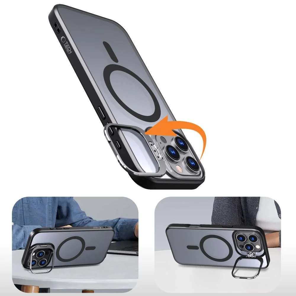 Tech-Protect Magstand MagSafe kryt na iPhone 15 Pro, čierny