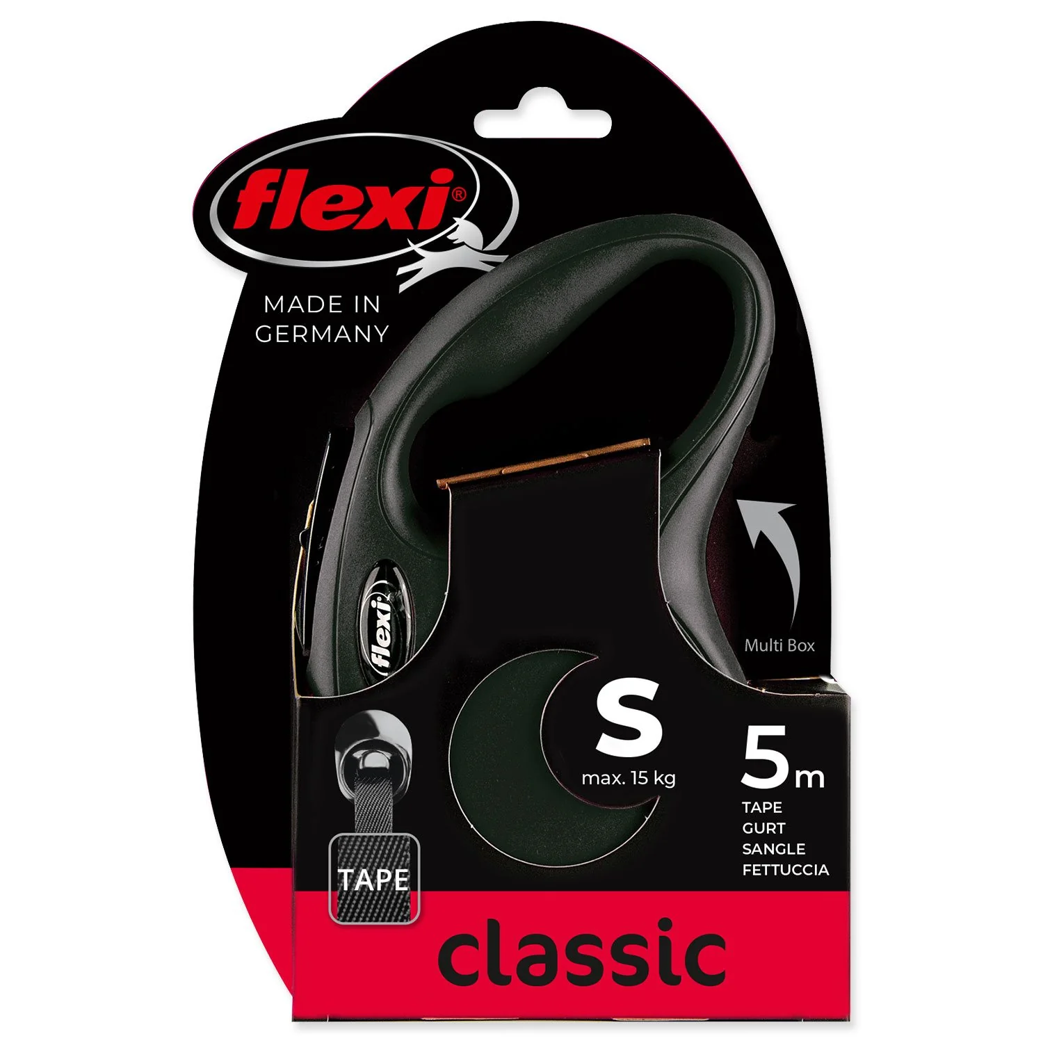 flexi New Classic popruh S 5m do 15kg čierne