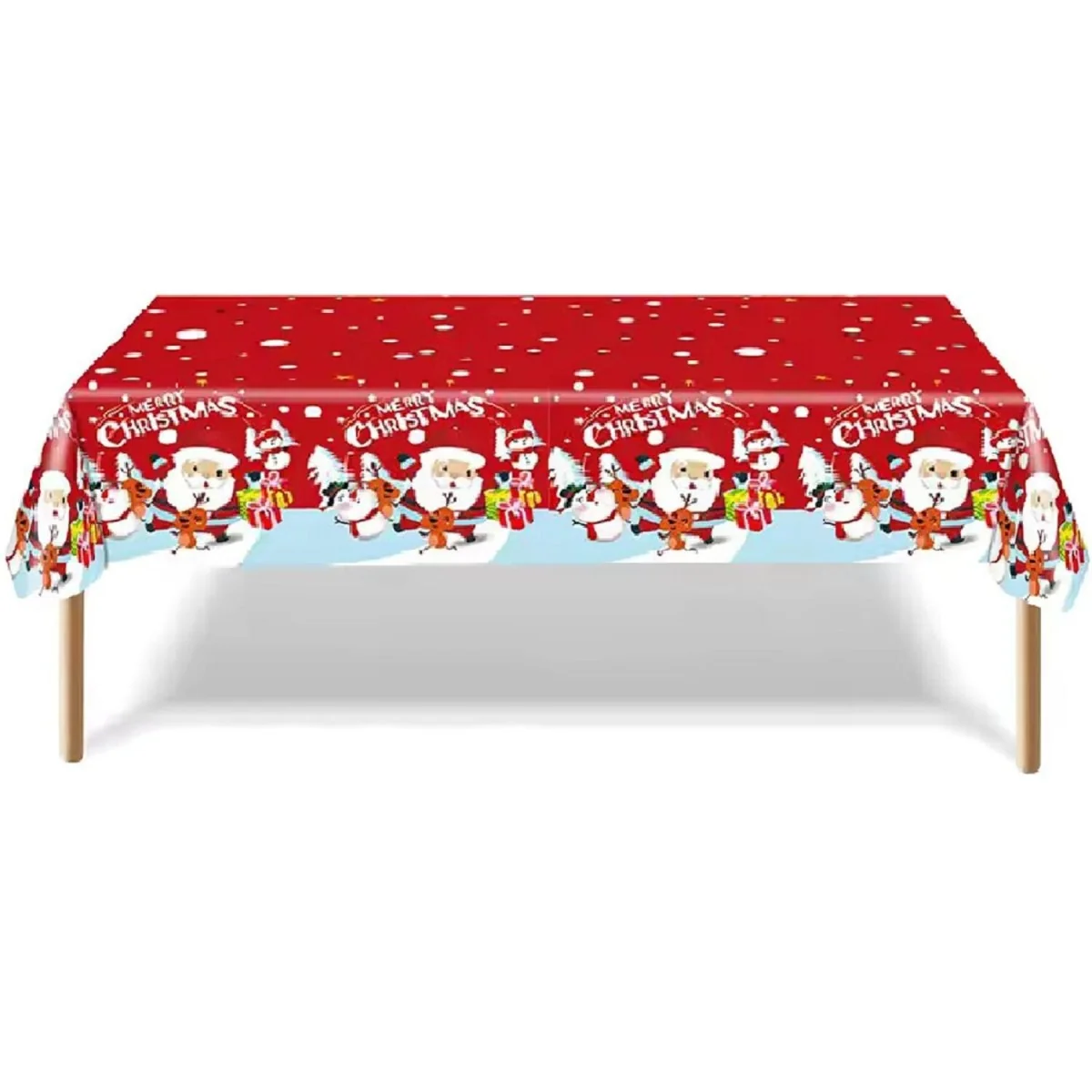 Vianočný obrus s vianočnými motívmi - Červená 130 cm x 220 cm